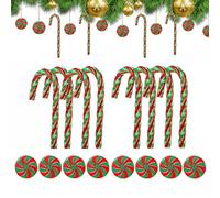 Onlvmyur 16PCS Canne à Sucre Décoration de Noël Acrylique - Pendentif Bonbon pour Arbre et Couronne