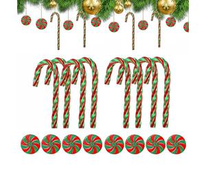 Onlvmyur 16PCS Canne à Sucre Décoration de Noël Acrylique - Pendentif Bonbon pour Arbre et Couronne