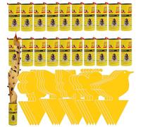 Onlvmyur 20 Rouleaux Attrape Mouche Collant et 20x Autocollant Jaune Plante Anti Moucherons Interieur Exterieur Pièges à Insectes pour Les moustiques et Autres Insectes Volants