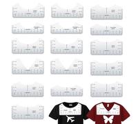 Onlvmyur Lot de 16 Règles d'Alignement pour T-shirt, Règle T-shirt Transparentes Outil d'Alignement de T-Shirt Design de Sublimation Guide de Règle de T-shirt pour Adultes Adolescents Enfants