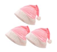 Onlvmyur Lot de 3 Bonnet pere Noel Peluche Adulte Chapeau de Noël Rose Bonnet Noël Mignon Christmas Hat pour Fête de Noel Cosplay