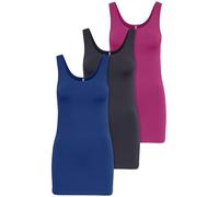 ONLY 15201465 Lot de 3 débardeurs basiques, pour femme, blanc, noir, gris, bleu, crème, haut d’été, chemise longue, Mélange de couleurs 4, XL