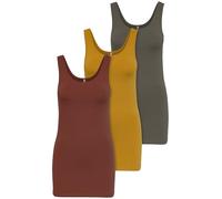 ONLY 15201465 Lot de 3 débardeurs basiques, pour femme, blanc, noir, gris, bleu, crème, haut d’été, chemise longue, Mélange de couleurs 3., XL