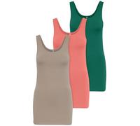ONLY 15201465 Lot de 3 débardeurs basiques, pour femme, blanc, noir, gris, bleu, crème, haut d’été, chemise longue, Mélange de couleurs 1, XS