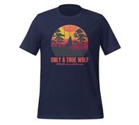 Only A True Wolf Falls in Love T-shirt unisexe pour adulte, bleu marine, XS