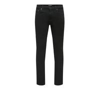 Only and Sons Loom Homme Jean Noir W36L32 99% Coton, 1% Élasthanne Slim Fit
