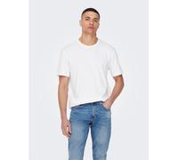 Only And Sons Men's Max Life Regular Fit Short-Sleeve T-Shirt Blanc Petit Male