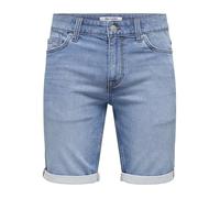 ONLY and SONS Short Bleu Ply Life Homme Short Bleu XL, 75% Coton, 24% Polyester, 1% Élasthanne, Slim Fit