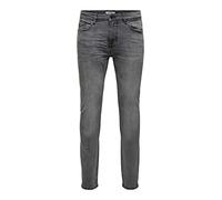 Only and Sons Warp Gris DCC 2051 Homme Jean Gris W33L34 99% Coton, 1% Élasthanne Slim Fit