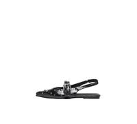 ONLY Ballerines à lanières 'ONLAURA-5' noir / argent, Taille 37