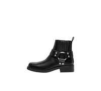 ONLY Femme PU Short Biker Boot Onlbax-2 Bottes de Motard Courtes en polyuréthane, Noir, 38 EU