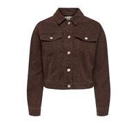 ONLY - Blouson en coton marron imprimé avec une coupe droite et des boutons - Taille m
