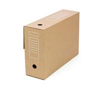 ONLY BOXES Boîtes d’archives A4 en carton recyclé (x10), montage rapide FastFold, sans ruban, solides et empilables, dimensions : 36x10.3x27.1 cm, couleur marron