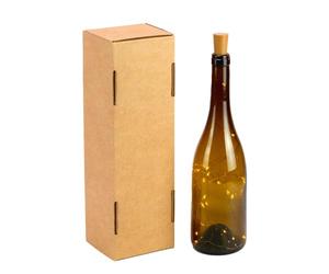 ONLY BOXES Case for 1 Bottle of Cava Wine Kraft 'Christmas Animals' | Pack of 4 Units | Cardboard Box with Red Handle and Internal Divider