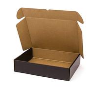 ONLY BOXES, Lot de 20 boîtes en carton noir pour expédition postale, boîte auto-montable idéale pour cadeau, boîte en carton robuste, dimensions 42 x 32 x 10 cm