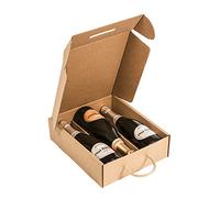Only Boxes, Lot de 4 boîtes en carton pour champagne ou champagne pour 3 bouteilles, couleur kraft