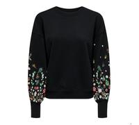 ONLY Brooke Sweatshirt femme noir - col rond, manches longues, coupe régulière XS