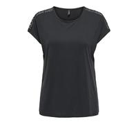 ONLY Capsleeve Lace Top Onlfree Life JRS T-Shirt à Manches Longues en Dentelle, Noir, L Femmes