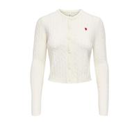 Only - Cardigan à manches longues et boutonnage sur le devant avec col rond - Femme - Pulls - Blanc - Taille: 44 FR