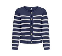 ONLY Cardigan 'ONLLAURA' bleu foncé / blanc naturel, Taille M