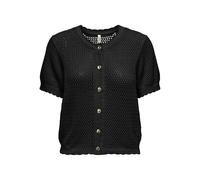ONLY O-Neck Onlpaula Cardigan à col Rond 2/4, Noir, M Femme
