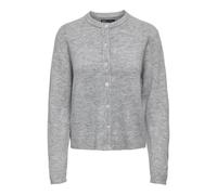 Only Cardigan Onlsimoni L/S à col Rond en Tricot Noos pour Femme pour Un Style Parfait en Toute Saison - Gris mélangé Moyen - Taille S