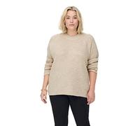 Only CARJADE L/S Pullover KNT Noos Pull en Tricot, Whitecap Gray/Detail:White Melange, 44-46 Grande Taille Femme