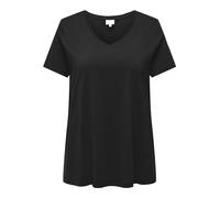 ONLY CARMAKOMA Carbonnie Life S/S V A-Shape T-Shirt Noos, Noir, 54-56 Grande Taille Femme