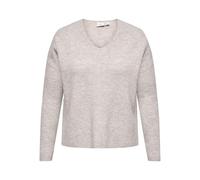 Only Carmakoma Carcamilla KNT Noos Pull col en V L/S pour Femme, Pierre Ponce/détails : mélange, 44-46 Grande Taille