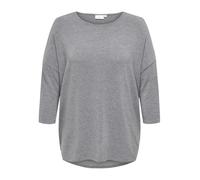 ONLY Carmakoma Carlamour 3/4 Top JRS Noos T-Shirt Manches Longues, Gris foncé chiné/détail : mélangé, 48/50 FR Femmes