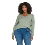 ONLY Carmakoma Carmargareta Ls KNT Noos Pull pour Femme, Basil/Détail : mélangé, 50-52 Grande Taille