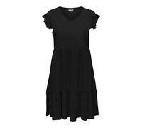 ONLY CARMAKOMA Carmay Life Casquette SL Frill JRS Noos Robe midi, Noir, XL Femme