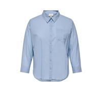 ONLY Carmakoma Carnew Lina Studs Ls T-Shirt WVN, Chambray Doux, 48 Femmes