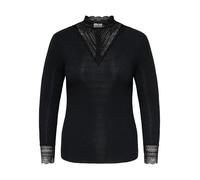 ONLY Carmakoma Cartilde Glitter L/S Haut à col Haut Noos, Noir, XL