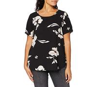 Only Carmakoma Carvica SS AOP Top Noos T-Shirt pour Femme - Noir - 44