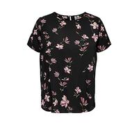 ONLY CARMAKOMA CARVICA SS Top Noos WVN Haut, Noir/AOP : Magnolia, 46 Plus Femme