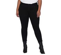 ONLY CARMAKOMA Carwilly Reg SK AK Raw Rea2343 Noos Jeans, Black, 48/34 Femme