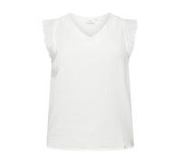 ONLY Carmakoma Haut pour femme, coupe normale, col en V, haut courbé, Cloud Dancer, 48