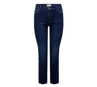 ONLY CARMAKOMA Femme Caraugusta Hw Straight DNM Bj61-2 Noos Jean Droit, Bleu Foncé Denim, 46W / 32L EU