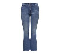 ONLY Carmakoma Femme Carsally Reg Flared DNM Bj114-3 Noos Pantalon, Denim Bleu Médium, 46W / 32L EU