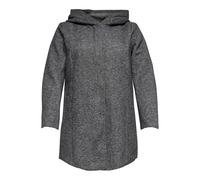 Only Carmakoma Femme CARSEDONA Light Coat OTW Manteaux, Dark Grey Mélange, M-46/48