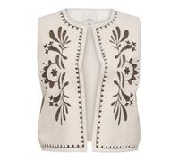 ONLY Carmakoma Gilet taupe / blanc, Taille XXXL-4XL
