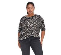 ONLY CARMAKOMA Haut pour Femme Caralba 3/4 Noos Taupe Gray/AOP:Anita Leo, XL-54, Taupe Gray/AOP : Anita Leo, 56