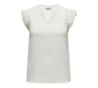 ONLY Carmakoma Haut pour femme, coupe normale, col en V, haut courbé, Cloud Dancer, 48