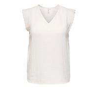 ONLY Carmakoma Haut pour femme, coupe normale, col en V, haut courbé, Cloud Dancer, 48