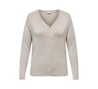 ONLY Carmakoma Ls V-Neck Carvenice Life Cardi KNT Veste à col en V, Gris Whitecap, M Femme