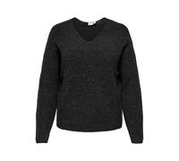 ONLY Carmakoma Neck Pullover Carcamilla Pull à col en V L/S KNT Noos, Gris foncé mélangé, XL Femme
