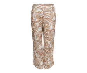 ONLY Carmakoma Pantalon à pince 'CAREMMIA-SIESTA' beige / blanc, Taille 44