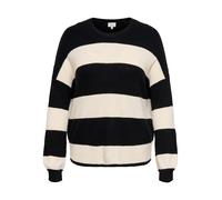 ONLY Carmakoma Pull-over 'CARAtia' noir / blanc, Taille 6XL