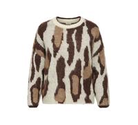 ONLY Carmakoma Pull-over 'CAREdelie' ivoire / beige foncé / brun foncé, Taille XXL